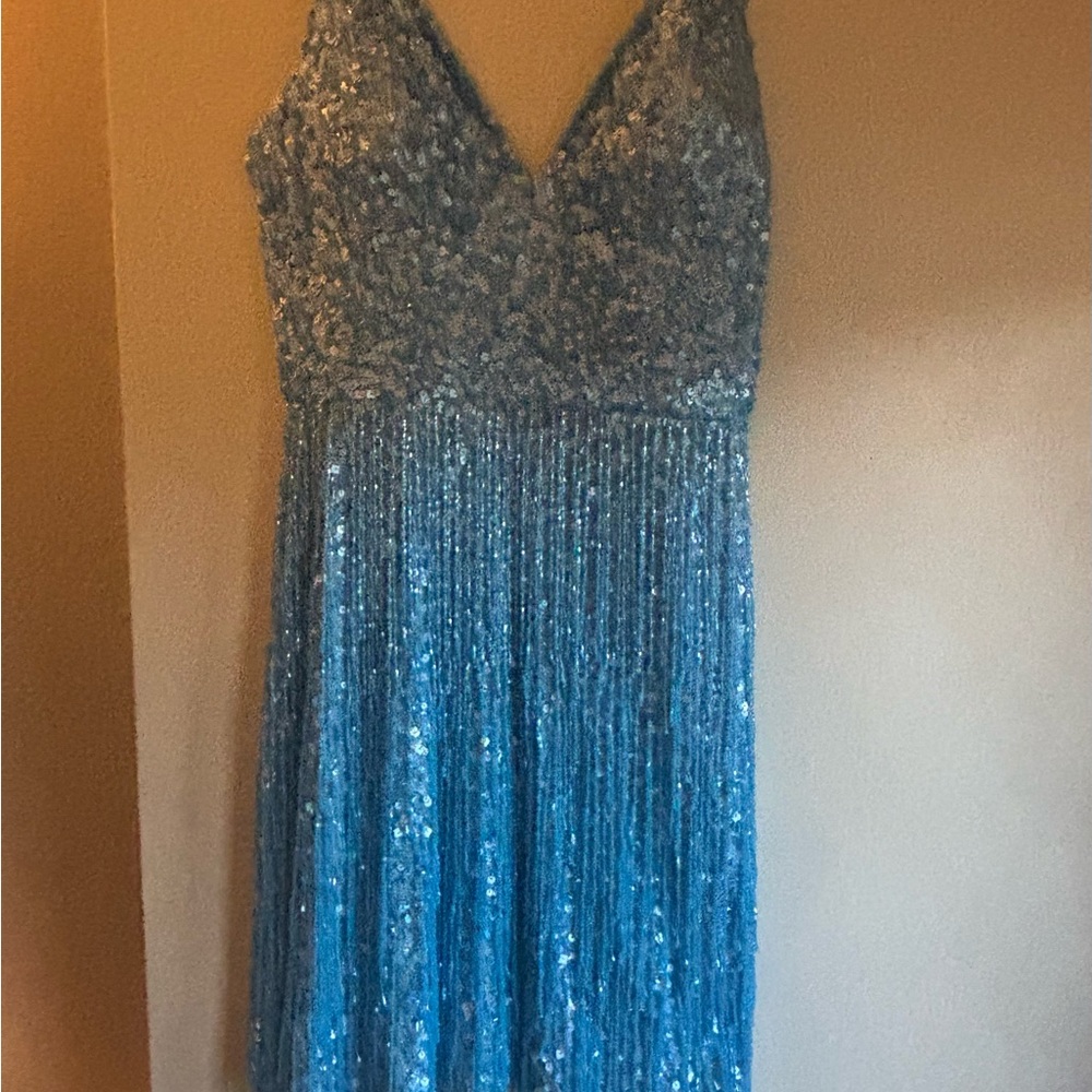 Sparkling Blue Sequin Dress